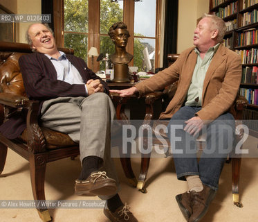Alexander McCall-Smith & Armistead Maupin.  .The masters of serial novels meet at Alexanders home in Edinburgh...Copyright©Alex Hewitt/Writer Pictures/Rosebud2