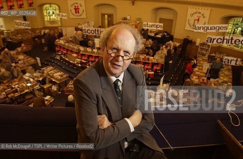 Alexander McCall Smith, Patron of the Christian Aid Book Fair for 2004..Sandy was signing copies of his books and also wrote an inscription on the first installment of 44 Scotland Street, his Scotsman Serial..Copyright©Rob McDougall/TSPL/Writer Pictures/Rosebud2