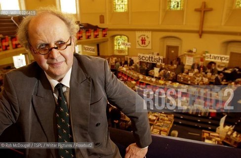 Alexander McCall Smith, Patron of the Christian Aid Book Fair for 2004..Sandy was signing copies of his books and also wrote an inscription on the first installment of 44 Scotland Street, his Scotsman Serial..Copyright©Rob McDougall/TSPL/Writer Pictures/Rosebud2