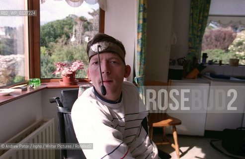 Christopher Nolan at his home in Sutton, Dublin in 1999..Copyright©Andrew Paton/Inpho/Writer Pictures/Rosebud2