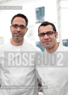Chef Yottam Ottolenghi, left, with Sami Tamimi, co-authors of the Mediterranean Cookbook...Copyright©Rosie Hallam/Writer Pictures/Rosebud2