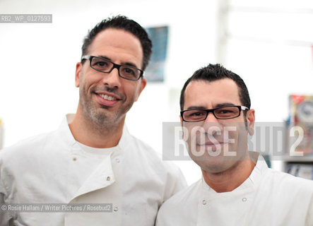 Chef Yottam Ottolenghi, left, with Sami Tamimi, co-authors of the Mediterranean Cookbook...Copyright©Rosie Hallam/Writer Pictures/Rosebud2