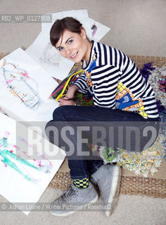Oonagh OHagan, London based Scottish author and fashion consultant pictured at home in Belsize Park..©.Adrian Lourie/Writer Pictures/Rosebud2