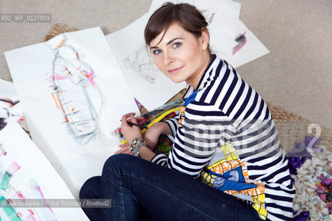 Oonagh OHagan, London based Scottish author and fashion consultant pictured at home in Belsize Park..©.Adrian Lourie/Writer Pictures/Rosebud2