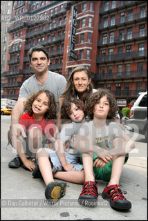 Joe ONeill, Sally Singer and family, photographed in New York ..copyright©Dan Callister/Writer Pictures/Rosebud2