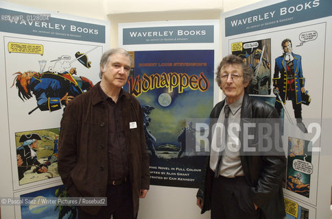 L to R:illustrator Cam Kennedy and writer Alan Grant, authors of a graphic novel adaptation of Robert Louis Stevensons Kidnapped (text by Alan Grant, illustrations by Cam Kennedy)..Here at the launch of the One Book-One Edinburgh campaign which will run throughout February 2007, and is designed to promote the reading of books in Edinburgh by getting the whole City reading the same book. The campaign is run by the Edinburgh UNESCO City of Litterature Trust, which commissioned the Kidnapped graphic novel, and the printing of thousands of copies of a new edition of R.L.Stevensons novel which will be distributed for free throughout the City..The launch was held at Edinburgh Castle and is part of a month-long series of events designed to boost awareness of reading, support literacy projects and engage with communities...Copyright©Pascal Saez/Writer Pictures/Rosebud2