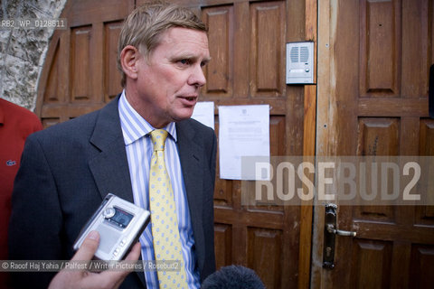 Palestine Festival of Literature 2009..British Consul Richard Makepeace announces theclosing night event will take place in the British Council after the Israeli Army have the theatre closed with a court order....Copyright©Raoof Haj Yahia/Palfest/Writer Pictures/Rosebud2
