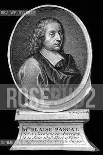 Blaise Pascal (1623-62).French mathematician, physicist, theologian, man of letters..copyright©NMG/Writer Pictures/Rosebud2