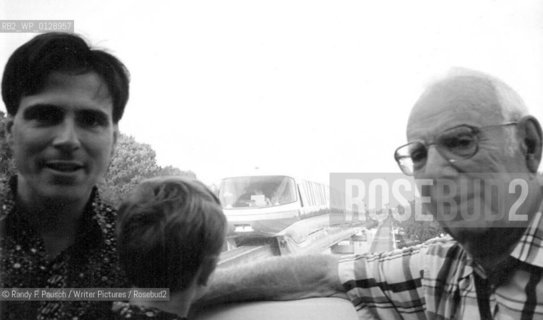 Carnegie Mellon Professor Randy F. Pausch on a monorail with his son, Dylan, center, and father, Fred, right, who died in 2006. Pausch, has pancreatic cancer. His grim prognosis prompted him to give his last lecture and say his goodbyes. But his inspirational talk aimed at his young children became an Internet sensation, leading to a book expected to be a best seller. The biggest surprise is that he has lived longer than expected.(Courtesy of Randy F. Pausch)....copyright©Randy F. Pausch/Writer Pictures/Rosebud2