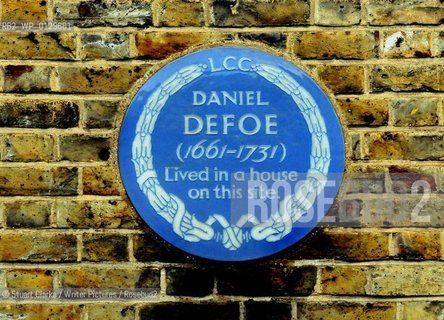 Daniel Defoe. author of Robinson Crusoe. Stoke Newington...copyright©Stuart Clarke/Writer Pictures/Rosebud2