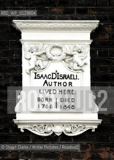 Issac Disraeli. Author. Bloomsbury Square. London.  ..copyright©Stuart Clarke/Writer Pictures/Rosebud2