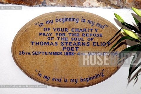 Thomas Stearns Eliot. (TS ELIOT)American Poet. His ashes were scattered in the grounds of St Michaels  Parish Church in East Coker, Somerset...copyright©Stuart Clarke/Writer Pictures/Rosebud2