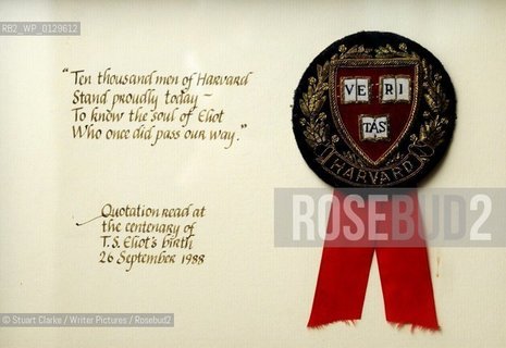 Thomas Stearns Eliot. (TS ELIOT)American Poet. His ashes were scattered in the grounds of St Michaels  Parish Church in East Coker, Somerset...copyright©Stuart Clarke/Writer Pictures/Rosebud2