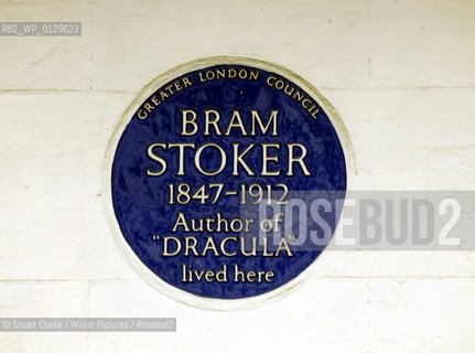 Bram Stoker author of Dracula home in Chelsea. ..copyright©Stuart Clarke/Writer Pictures/Rosebud2