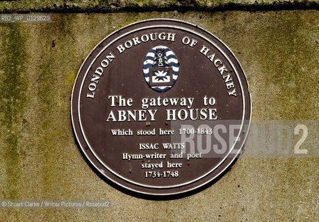 Issac Watts. Hymn-Writer and Poet. Stoke Newington.  ..copyright©Stuart Clarke/Writer Pictures/Rosebud2