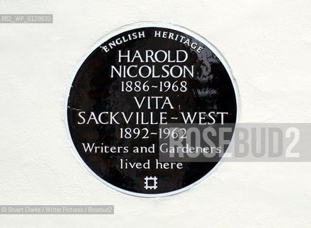 Plaque Shows: Harold Nicolson and Vita Sackville West authors home in Chelsea. London...copyright©Stuart Clarke/Writer Pictures/Rosebud2