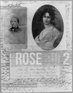 Edgar Allan Poe - Life and Times (1809-1849).Composite photo of a photo of Frances K. Allan and a halftone reproduction of a painting of Rosalie Poe, Edgar Allan Poes foster mother and sister..Copyright©LOC/Writer Pictures/Rosebud2