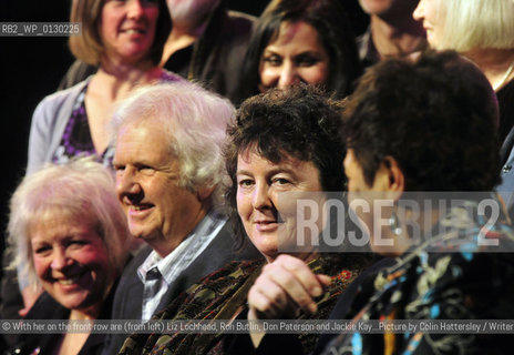 Poets for Haiti event, Queens Hall, Edinburgh, 28/02/2010:.Poet laureate Carol Ann Duffy (centre front) leads the Poets for Haiti event, the last event of the Carry A Poem festival of literature..©With her on the front row are (from left) Liz Lochhead, Ron Butlin, Don Paterson and Jackie Kay...Picture by Colin Hattersley/Writer Pictures/Rosebud2