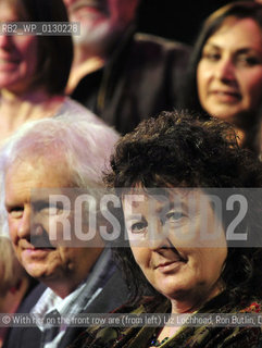 Poets for Haiti event, Queens Hall, Edinburgh, 28/02/2010:.Poet laureate Carol Ann Duffy (centre front) leads the Poets for Haiti event, the last event of the Carry A Poem festival of literature..©With her on the front row are (from left) Liz Lochhead, Ron Butlin, Don Paterson and Jackie Kay...Picture by Colin Hattersley/Writer Pictures/Rosebud2
