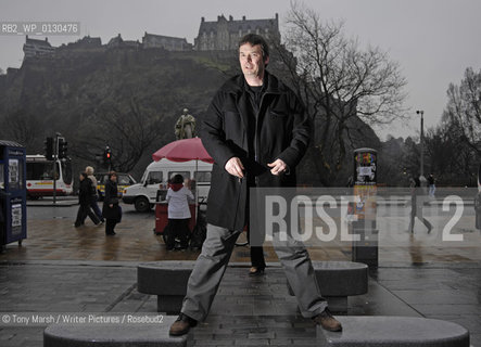 Crime Writer Ian Rankin in Edinburgh in front of Edinburgh Castle..Copyright©Tony Marsh/Writer Pictures/Rosebud2