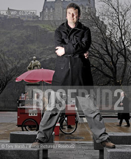 Crime Writer Ian Rankin in Edinburgh in front of Edinburgh Castle..Copyright©Tony Marsh/Writer Pictures/Rosebud2