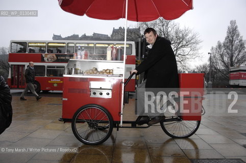 Crime Writer Ian Rankin in Edinburgh in front of Edinburgh Castle..Copyright©Tony Marsh/Writer Pictures/Rosebud2