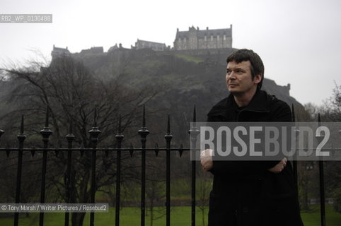 Crime Writer Ian Rankin in Edinburgh in front of Edinburgh Castle..Copyright©Tony Marsh/Writer Pictures/Rosebud2