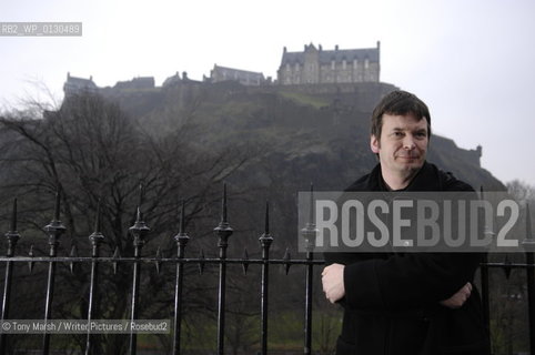 Crime Writer Ian Rankin in Edinburgh in front of Edinburgh Castle..Copyright©Tony Marsh/Writer Pictures/Rosebud2