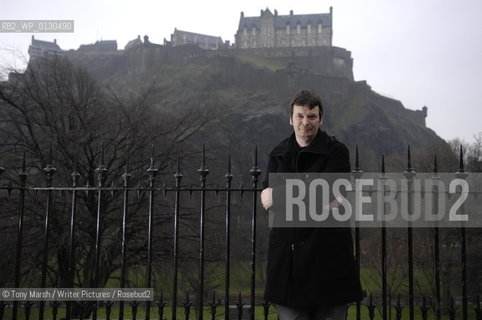 Crime Writer Ian Rankin in Edinburgh in front of Edinburgh Castle..Copyright©Tony Marsh/Writer Pictures/Rosebud2