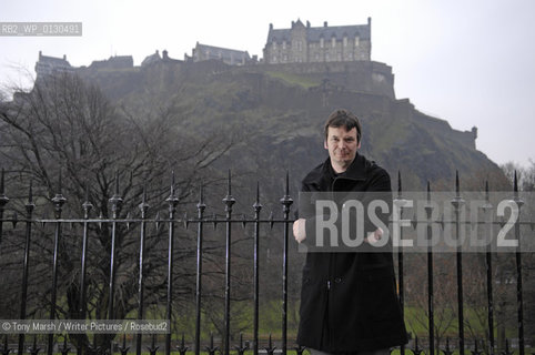 Crime Writer Ian Rankin in Edinburgh in front of Edinburgh Castle..Copyright©Tony Marsh/Writer Pictures/Rosebud2
