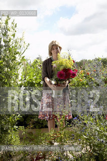 Writer and gardening guru Sarah Raven at Perch Hill Farm, her home and business near Marlborough. ..Copyright©Alun Callender/Writer Pictures/Rosebud2
