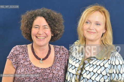 Francesca Simon(right) and Miranda Richardson at The Edinburgh International Book Festival..Copyright©Pascal Saez/Writer Pictures/Rosebud2