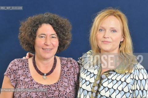 Francesca Simon(right) and Miranda Richardson at The Edinburgh International Book Festival..Copyright©Pascal Saez/Writer Pictures/Rosebud2
