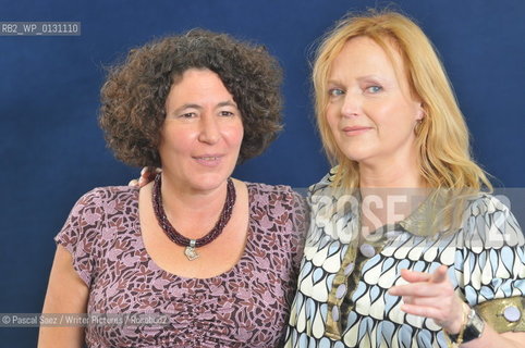 Francesca Simon(right) and Miranda Richardson at The Edinburgh International Book Festival..Copyright©Pascal Saez/Writer Pictures/Rosebud2