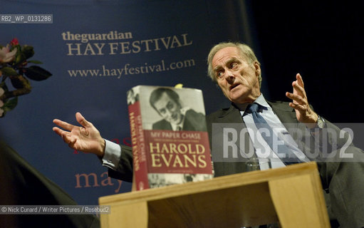 Harold Evans in conversation.event   with historian Andrew Roberts . A Guardian Hay Festival event .  7 October at  Criterion Theatre, London..copyright©Nick Cunard/Writer Pictures/Rosebud2
