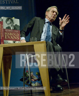 Harold Evans in conversation.event   with historian Andrew Roberts . A Guardian Hay Festival event .  7 October at  Criterion Theatre, London..copyright©Nick Cunard/Writer Pictures/Rosebud2
