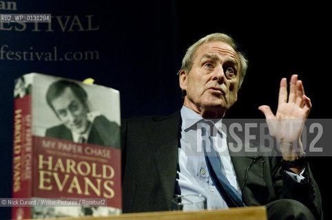 Harold Evans in conversation.event   with historian Andrew Roberts . A Guardian Hay Festival event .  7 October at  Criterion Theatre, London..copyright©Nick Cunard/Writer Pictures/Rosebud2