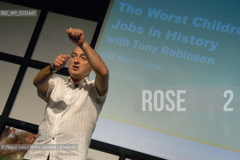 British actor and writer Tony Robinson at the Edinburgh International Book Festival...Copyright©Pascal Saez/Writer Pictures/Rosebud2