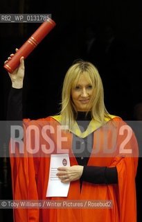 JK Rowling collects her honorary degree at the McEwan Hall, Edinburgh University. Dated 08/07/2004..copyright©Toby Williams/Writer Pictures/Rosebud2