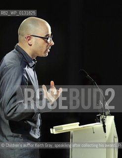 Royal Mail Scottish Childrens Book Awards, Edinburgh, 24/11/09:..©Children’s author Keith Gray, speakikng after collecting his award...Picture from Colin Hattersley/Writer Pictures/Rosebud2