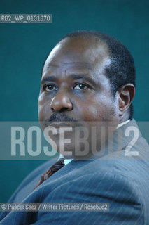 Rwandan writer Paul Rusesabagina, upon whose experiences as a hotel manager who managed to save thousands of lives in Kigali during the genocide the film Hotel Rwanda is based. Here at the Edinburgh International Book Festival...Copyright©Pascal Saez/Writer Pictures/Rosebud2