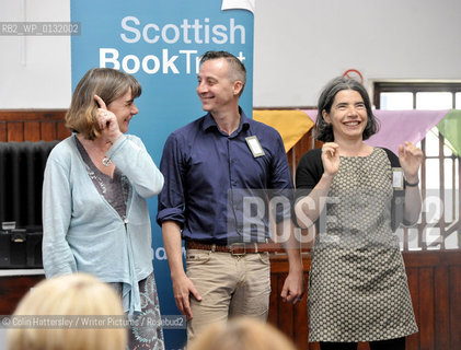 FREE PICTURE FOR PRESS PUBLICITY USE IN CONJUNCTION WITH THE AWARDS.Royal Mail Scottish Childrens Book Awards, Edinburgh, 09/09/2010:.The Bookbug Readers category award nominees Julia Donaldson, Simon Puttock and Debi Gliori  at the Royal Mail Awards gathering at the Scottish Book Trust. .. Copyright©Colin Hattersley/Writer Pictures/Rosebud2