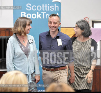 FREE PICTURE FOR PRESS PUBLICITY USE IN CONJUNCTION WITH THE AWARDS.Royal Mail Scottish Childrens Book Awards, Edinburgh, 09/09/2010:.The Bookbug Readers category award nominees Julia Donaldson, Simon Puttock and Debi Gliori  at the Royal Mail Awards gathering at the Scottish Book Trust. .. Copyright©Colin Hattersley/Writer Pictures/Rosebud2