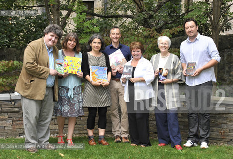 FREE PICTURE FOR PRESS PUBLICITY USE IN CONJUNCTION WITH THE AWARDS.Royal Mail Scottish Childrens Book Awards, Edinburgh, 09/09/2010:.Children’s authors nominated for the Royal Mail Awards after a ceremony announcing the shortlist for the 2010 Royal Mail Award for Scottish Children’s Books at Edinburghs Scottish Book Trust.  .  They are (top row from left): Debi Gliori (correct)and Simon Puttock (correct), with (lower row from left): John Fardell, Julia Donaldson, Cathy MacPhail, Elizabeth Laird and Barry Hutchison..  The Royal Mail Awards are managed by the Scottish Book Trust and voted for by Scottish Children themselves. The winners will be announced in February 2011 at Glasgows Tramway Theatre. . Copyright©Colin Hattersley/Writer Pictures/Rosebud2