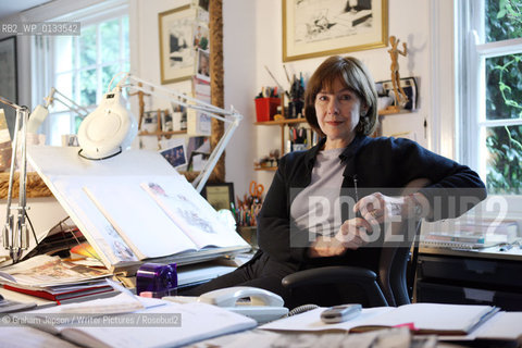Posy Simmonds graphic novelist in her North London home studio..copyright©Graham Jepson/Writer Pictures/Rosebud2