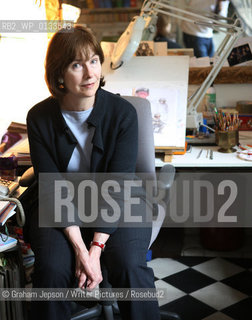 Posy Simmonds graphic novelist in her North London home studio..copyright©Graham Jepson/Writer Pictures/Rosebud2