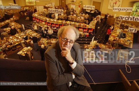 Alexander McCall Smith, Patron of the Christian Aid Book Fair for 2004..Sandy was signing copies of his books and also wrote an inscription on the first installment of 44 Scotland Street, his Scotsman Serial..Copyright©Rob McDougall/Writer Pictures/Rosebud2