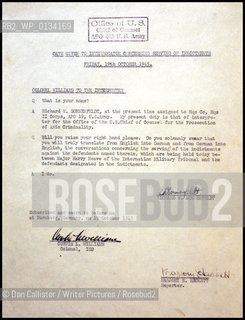 The original swearing in statement of Richard Sonnenfeldt for translation services on October 19, 1945 at 3-00pm..copyright©Dan Callister/Writer Pictures/Rosebud2