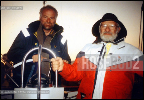 Richard Sonnenfeldt celebrates his 75th birthday after his third crossing of the Atlantic Ocean with his son Michael July 03, 1998.copyright©Dan Callister/Writer Pictures/Rosebud2