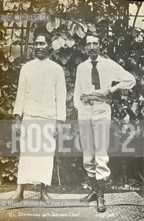 Robert Louis Stevenson (1850-94).Pictured with Samoan Chief unknow location.Scottish Author..Copyright©NNG/Writer Pictures/Rosebud2